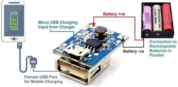 دائرة شحن باور بانك 5 فولت 2 أمبير USB Type-C مع حماية بطارية ليثيوم T6845-C