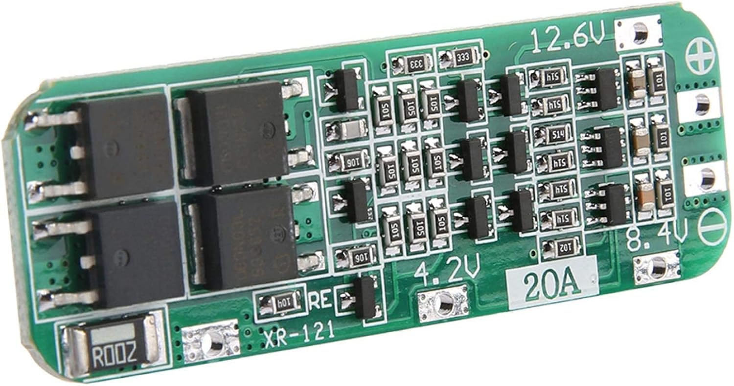 لوحة حماية بطارية ليثيوم 3S 20A BMS لشحن وتفريغ بطاريات 18650 و26650 بجهد 12.6 فولت